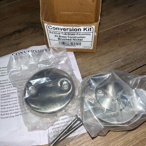 Brushed Nickel Bathtub Drain Assembly Conversion Kit All Brass Construction